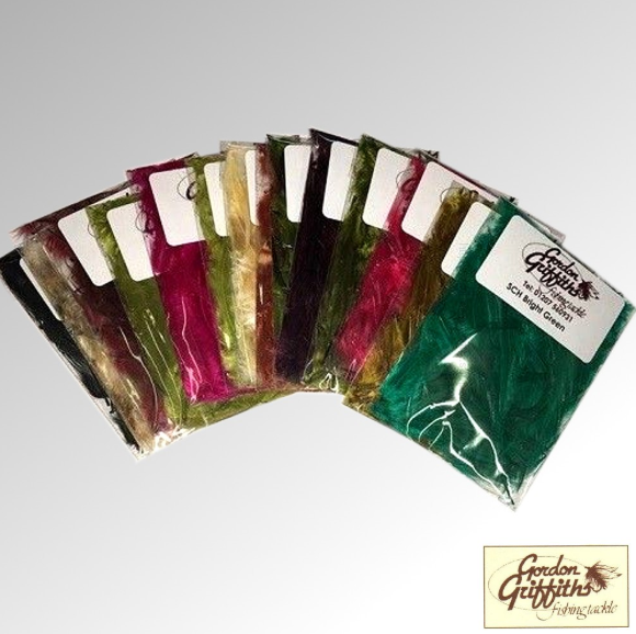 SHORT COCK HACKLES DYED MEGAPACK 1G OF EACH OF 14 FAVOURITE SHADES GORDON GRIFFITHS  (SCH)