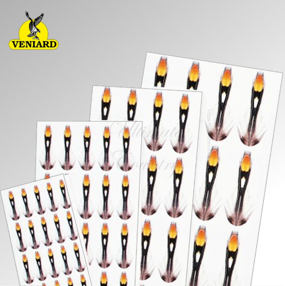 VENIARD SYNTHETIC JUNGLE COCK PRINTED FEATHERS  EXTRA SMALL (SYNJCES)