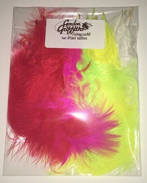 Gordon Griffiths Marabou Mixed Pack Fluorescent  30 Selected Plumes (TMLM)
