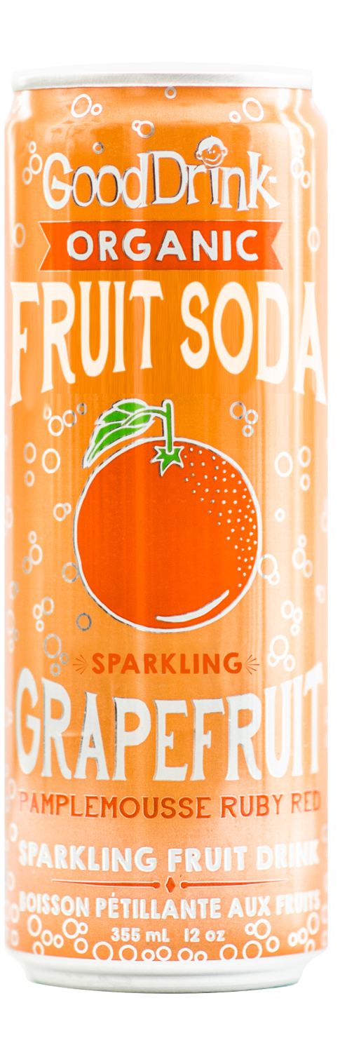 ​12 Pack Case ​GoodDrink Organic Grapefruit Fruit Soda