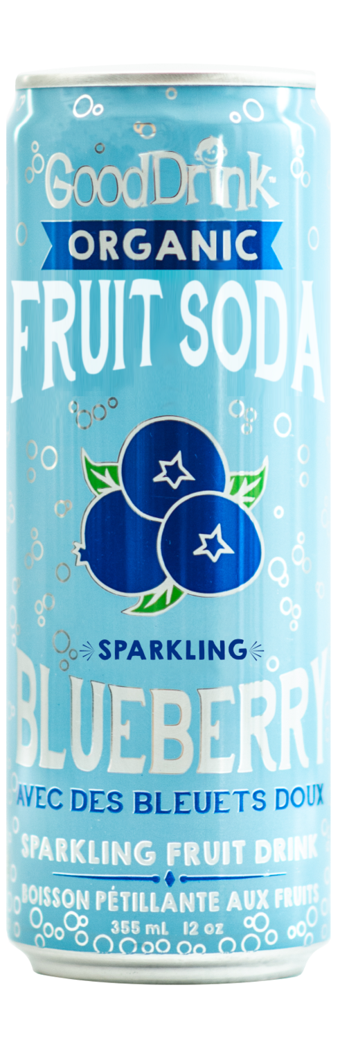 12 Pack Case ​​GoodDrink Organic Blueberry Fruit Soda