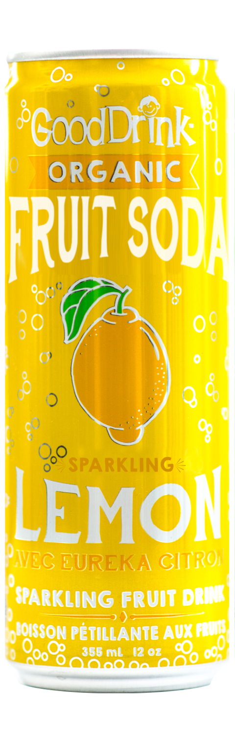 12 Pack Case ​GoodDrink Organic Lemon Fruit Soda