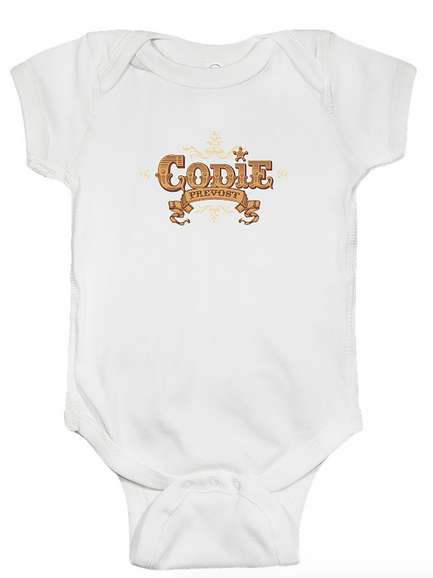 Codie Prevost Logo Baby Diaper Shirt