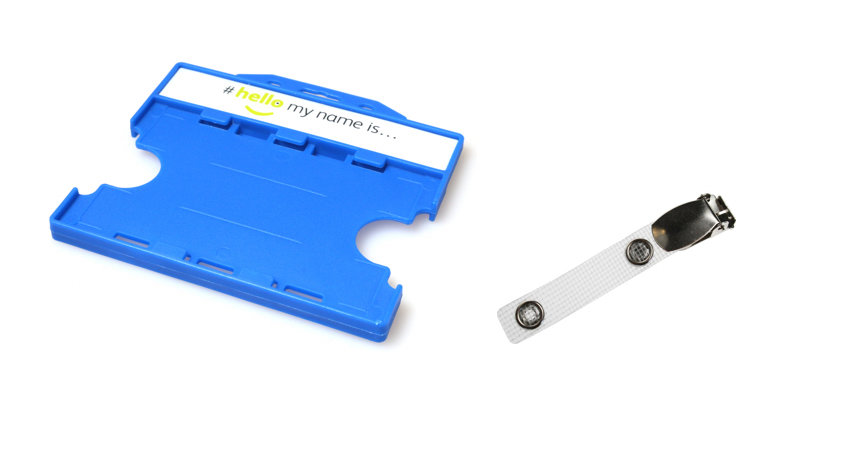 #hellomynameis Dual Sided Card Holder with Lever Clip
