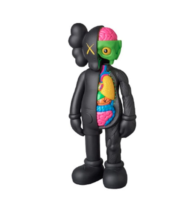 Figurine KAWS Street art - SMALL, Modèle: Companion Black Flayed Open