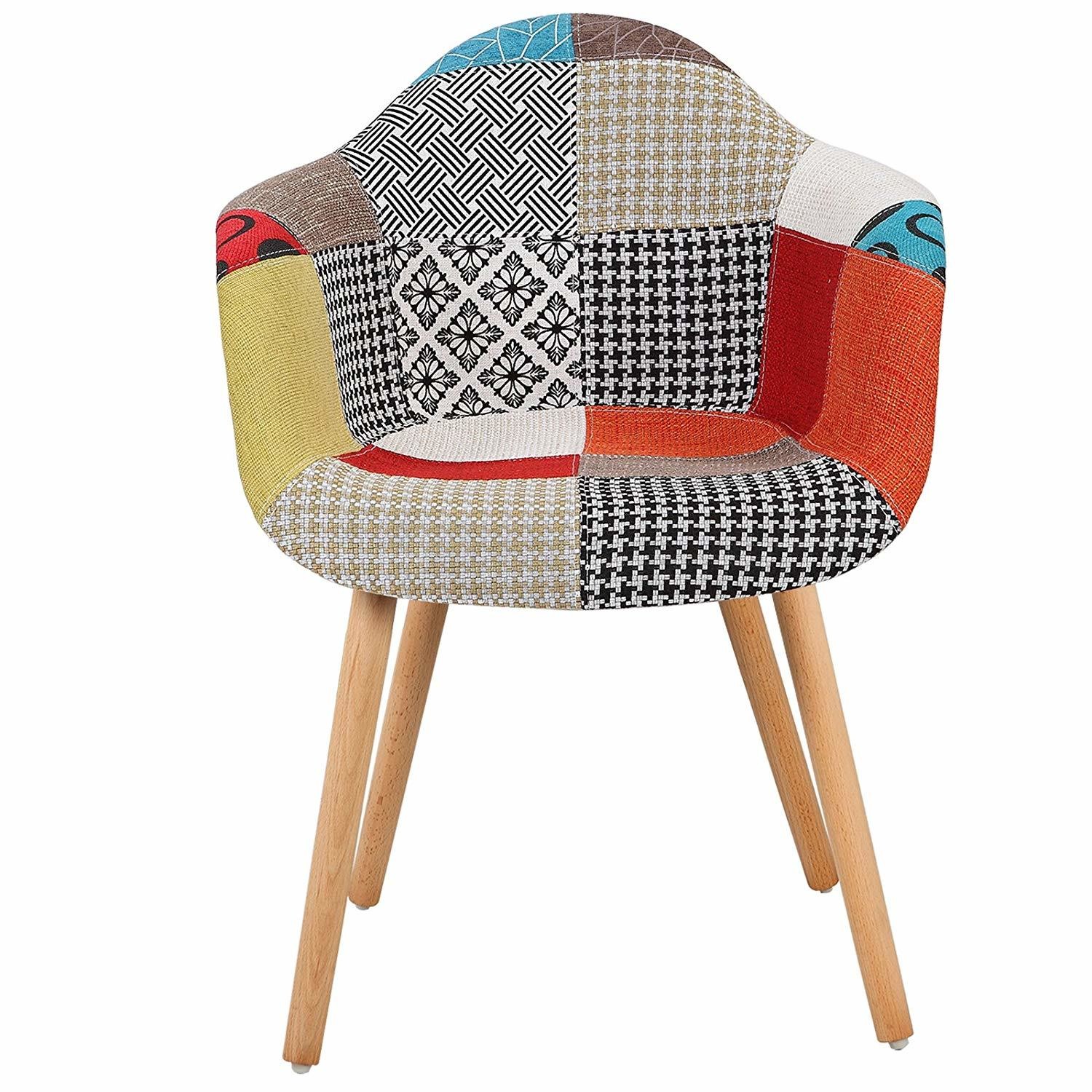 Fauteuil scandinave Tulipe Patchwork, Quantité: Unité
