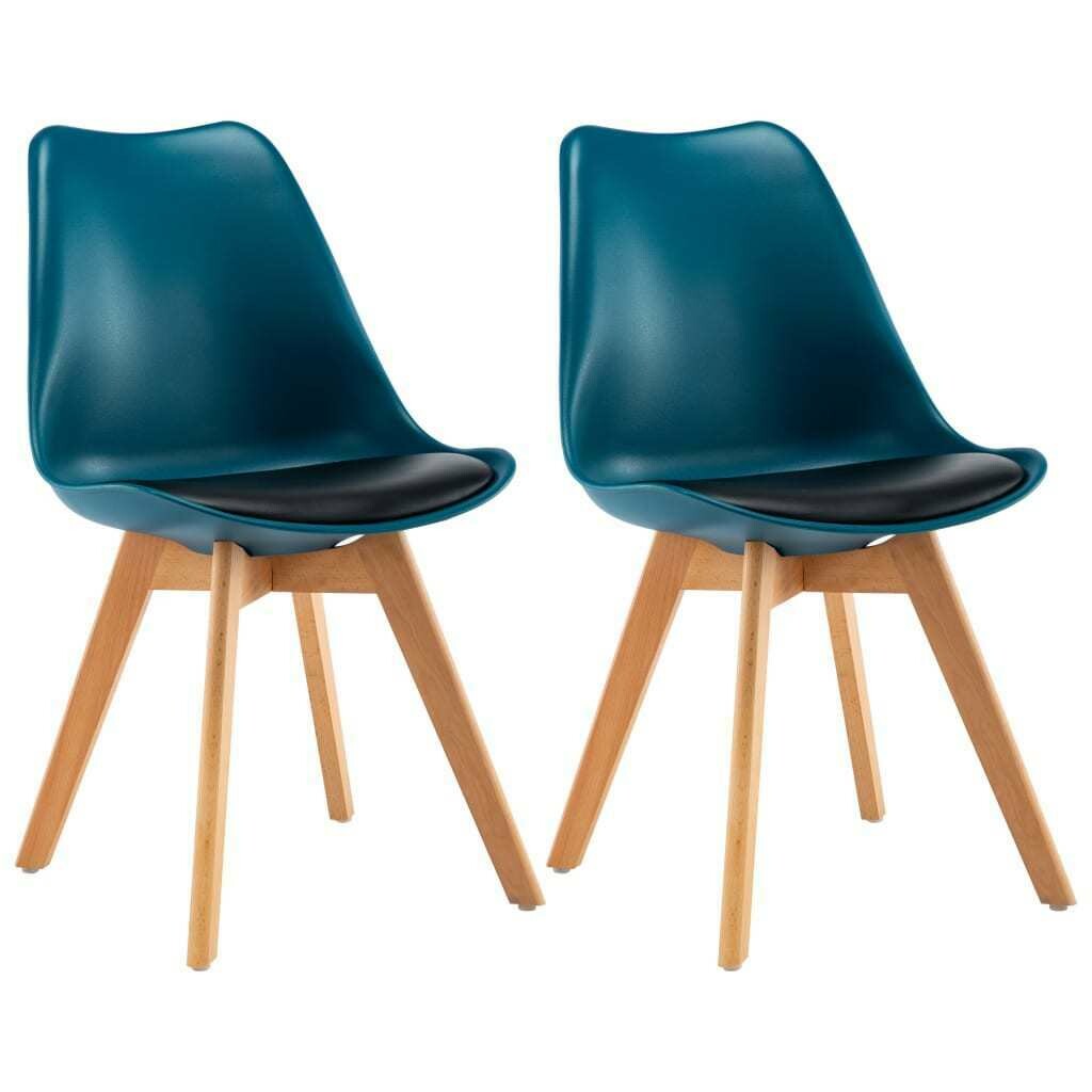 2 x chaises scandinaves Robuste TURQUOISE &amp; NOIR