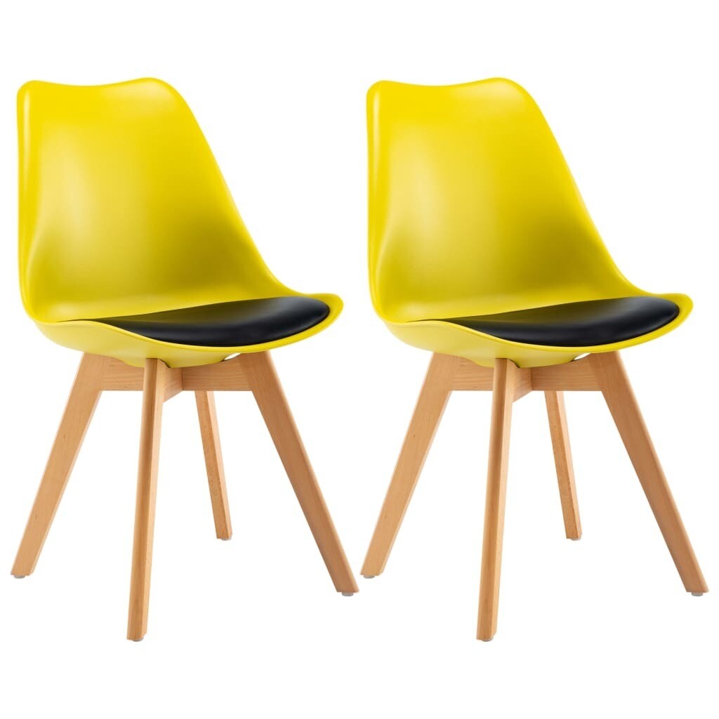 Lot de chaises scandinaves Robuste JAUNE &amp; NOIR, Quantité: Lot de 2 chaises