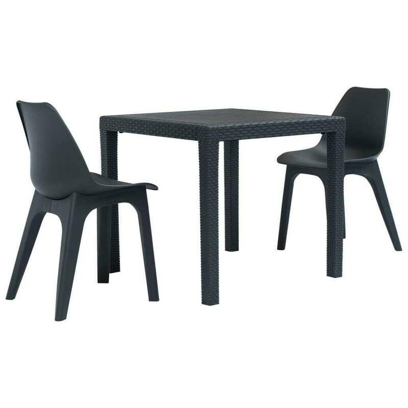 Ensemble de pièces de bistro Anthracite en Plastique