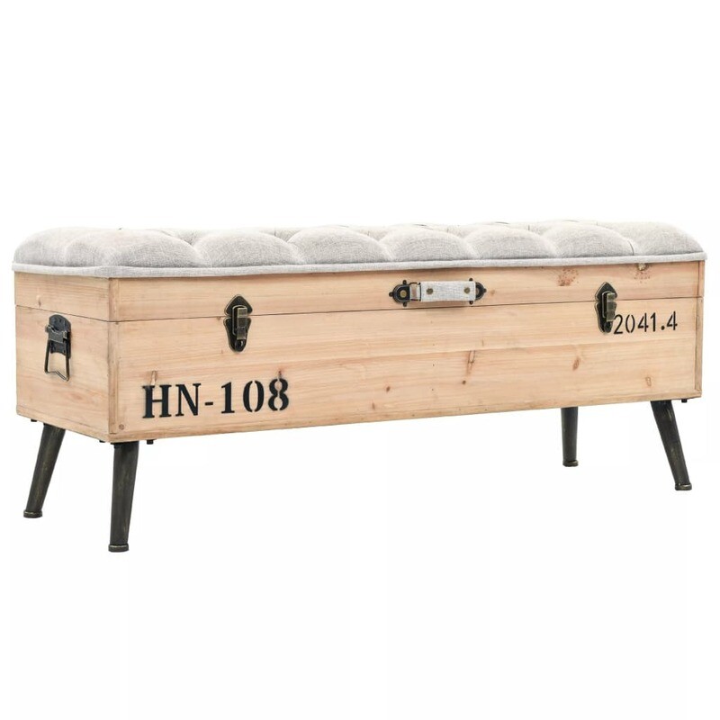 Banc de rangement Bois massif HN-108