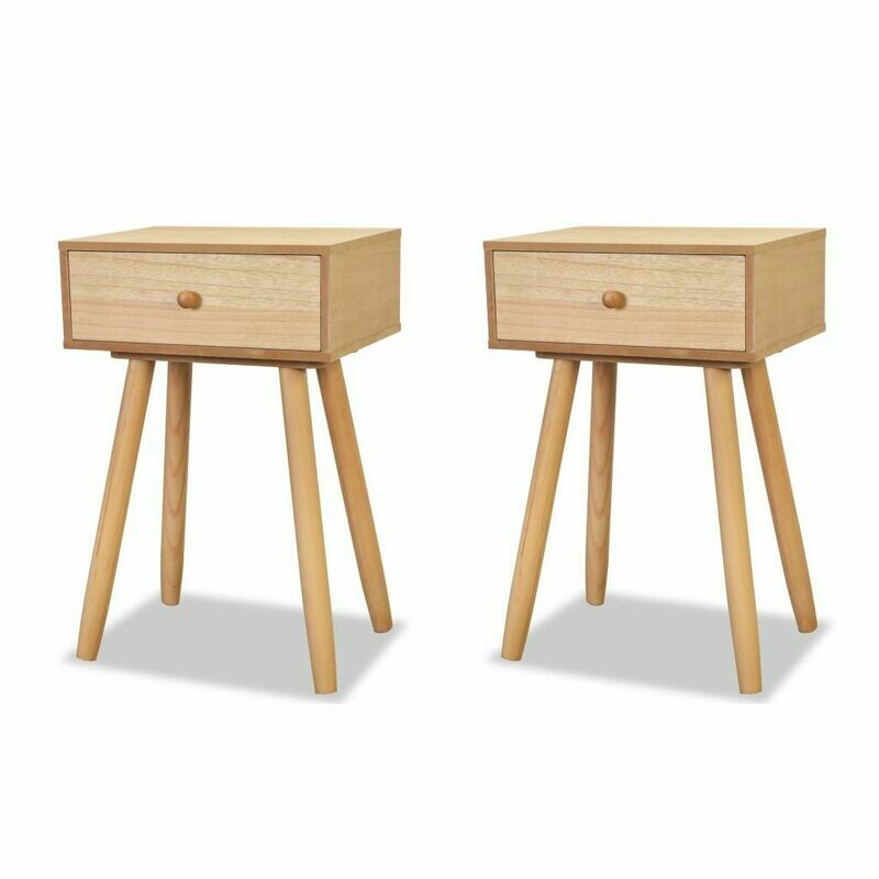 Table de chevet 2 pcs Bois de pin massif - Marron