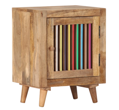 Table de chevet Colourful en bois massif de manguier