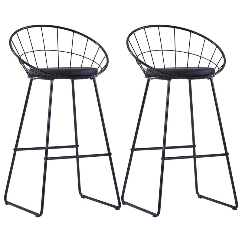 Lot de 2 tabourets de bar Similicuir - Noir