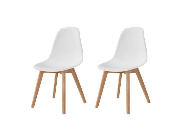 Lot de 2 Chaises scandinave Robuste BLANC