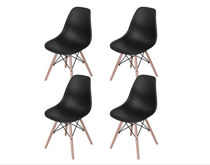 4 x Chaises scandinaves NOIR