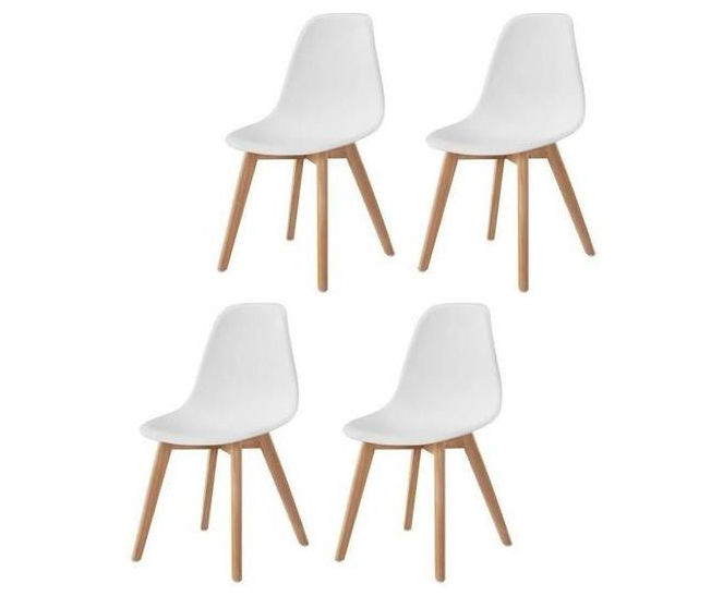 Lot de 4 Chaises scandinaves Robustes BLANC