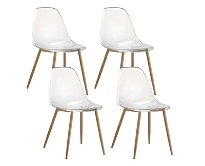 4 x Chaises scandinaves translucides &amp; transparentes
