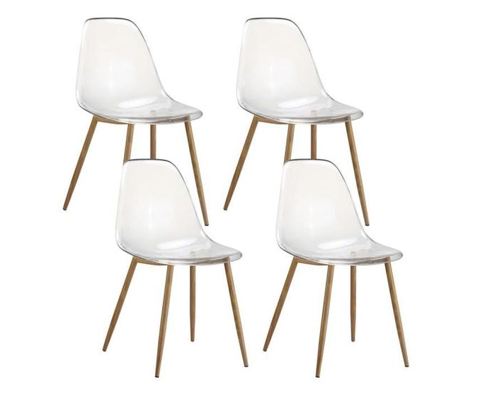 4 x Chaises scandinaves translucides &amp; transparentes