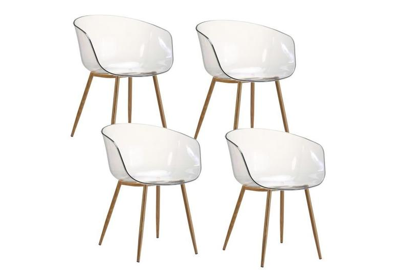 4 x Chaises translucides scandinaves