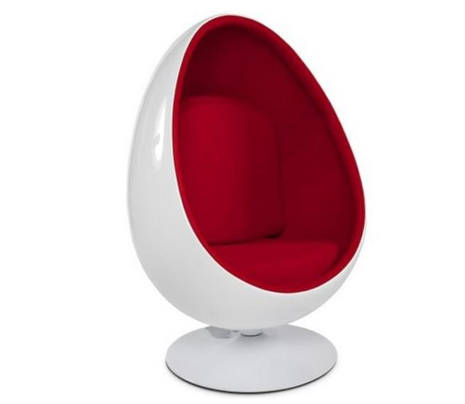Fauteuil Oeuf  Pivotant laqué BLANC