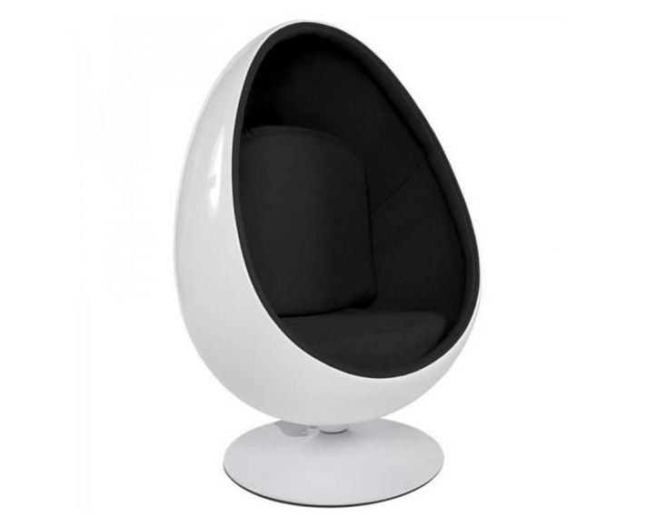 Fauteuil Oeuf  Pivotant laqué NOIR