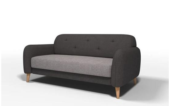 Canapé fixe scandinave en tissu chex Bi-Gris