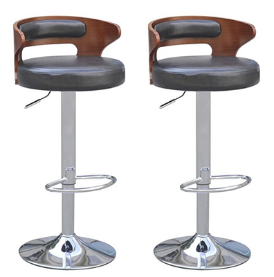 Lot de 2 tabourets de bar Chic style Retro Noir