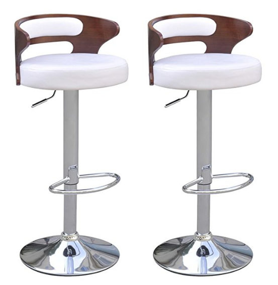 Lot de 2 tabourets de bar Chic style Retro Blanc