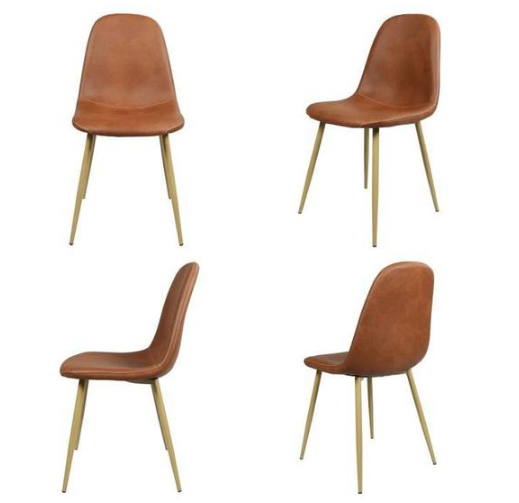 Lot de Chaises Scandinaves en cuir Marron Cocoa