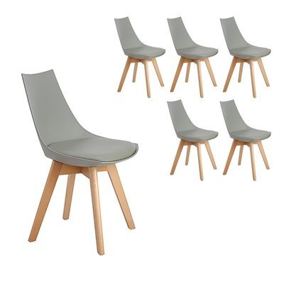 Lot de 6 chaises scandinaves Célina GRISES