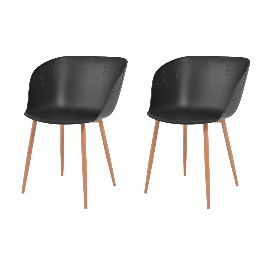 Lot de 2 chaises Capsulas contemporaines NOIRES