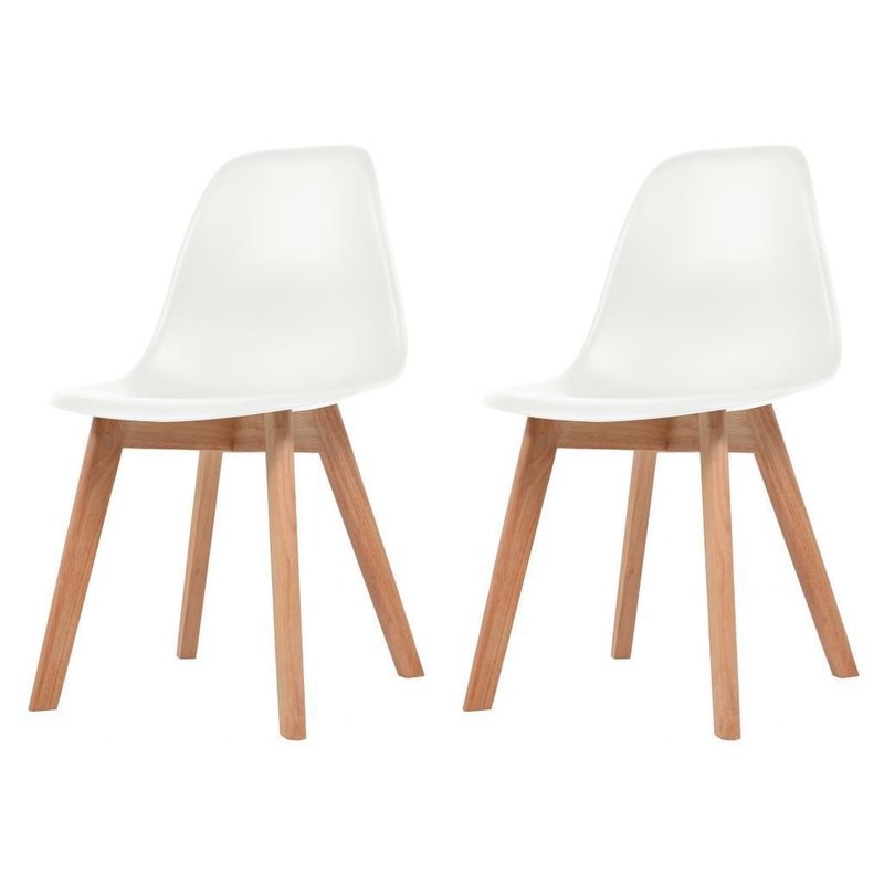 Lot de 2 chaises scandinaves robuste BLANC