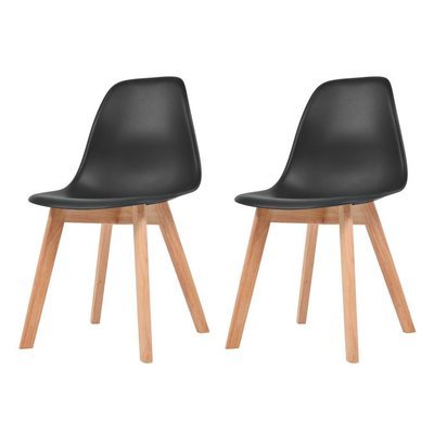 Lot de 2 chaises scandinaves robuste NOIR