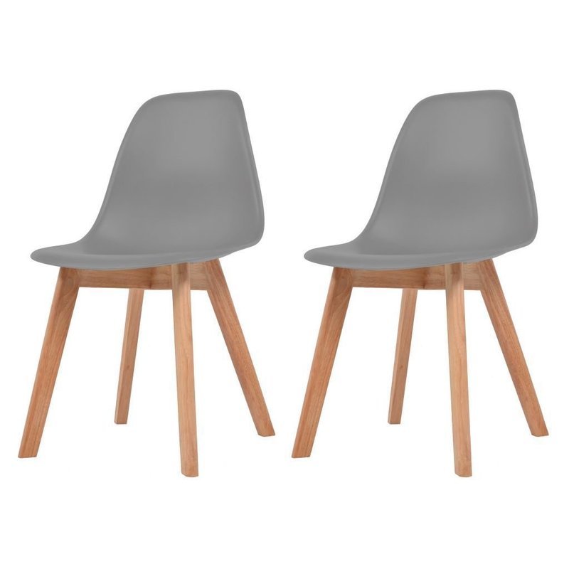 Lot de 2 chaises scandinaves robuste GRIS