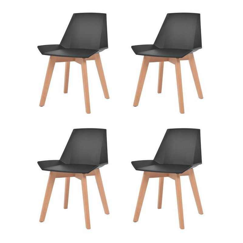 4 x Chaises scandinaves obliques NOIR