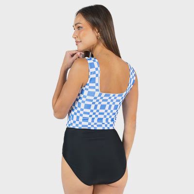 Square Neck Crop Tankini Top
