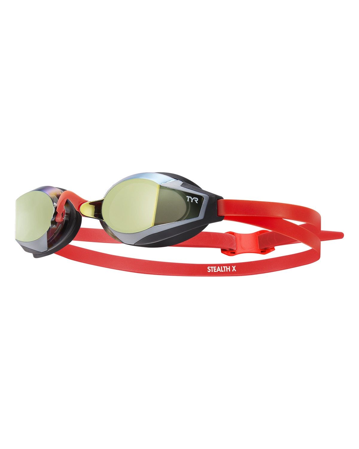 Stealth-X Mirrored Performance Goggles, Color: Rainbow/Red