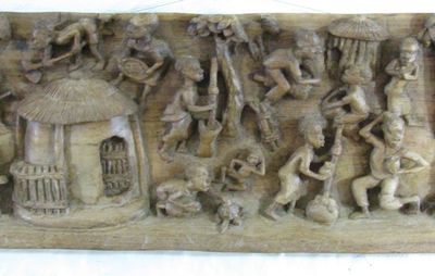 African carved panels