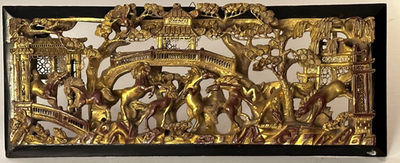 Chinese, Vietnamese, Indonesian, Japanese carved panels