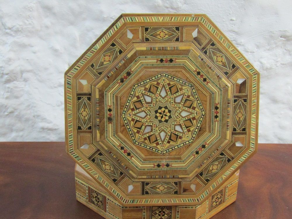 Moroccan octagonal parquetry box 217a/f x 75mm high Moroccan octagonal parquetry box 217a/f x 75mm high