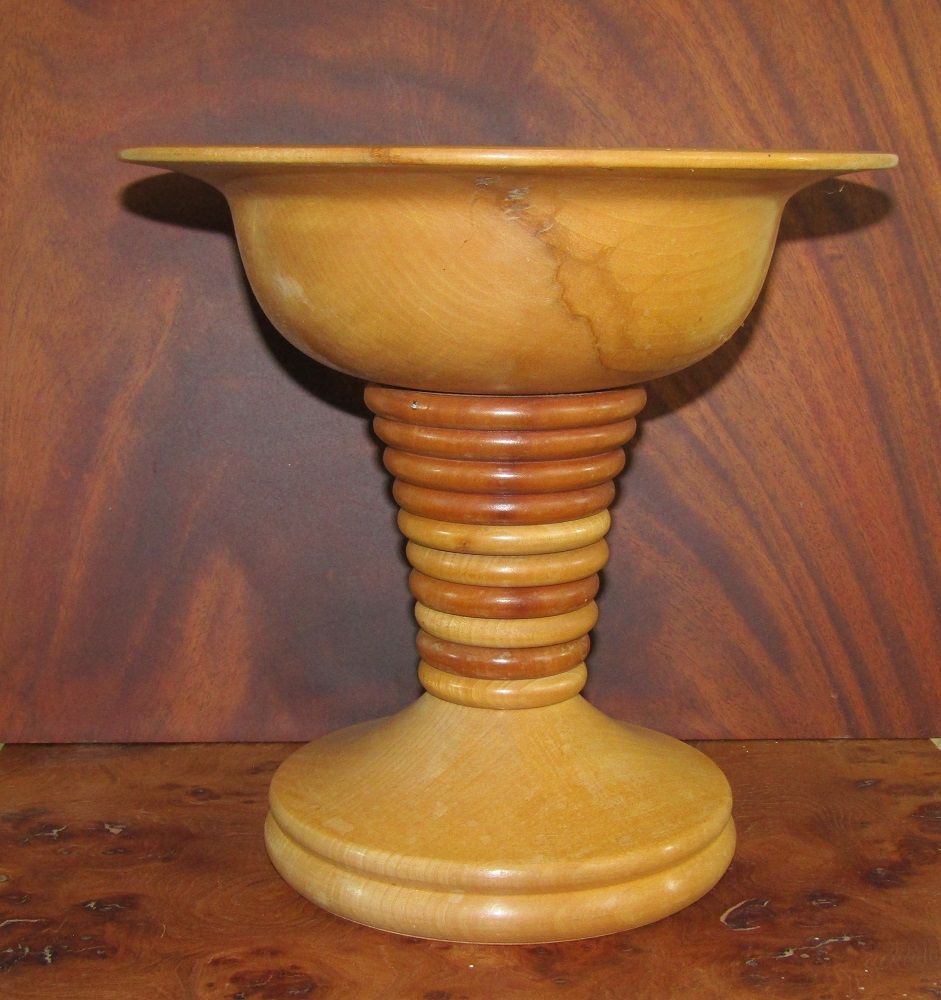 Sycamore chalice with steamed pear and sycamore rings 256 diam. x 249mm high
