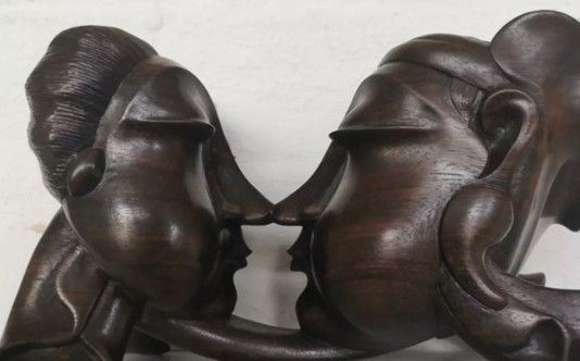 Japanese sculpture 4.75 Japanese sculpture 4.75" high x 9" wide x 3.5" deep