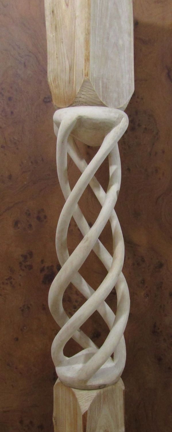 Hollow twist newel (four bine), COMMISSION ONLY AT PRESENT