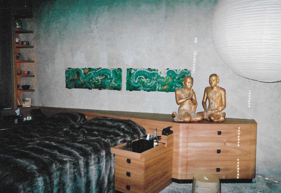 Bedside drawer chests and head board, COMMISSION ONLY