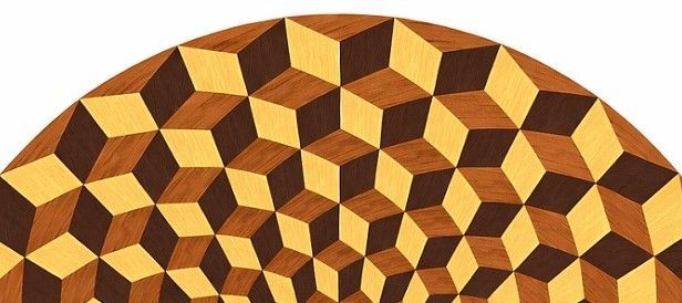 Table WORK IN PROGRESS. A radial theme evolution of the Louis cube....diminishing sized isometric cubes. MORE PHOTOS COMING SOON Table WORK IN PROGRESS. A radial theme evolution of the Louis cube....diminishing sized isometric cubes. MORE PHOTOS COMING SOON