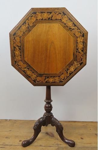 Tunbridge micro mosaic octagonal low parquetry tilt top table