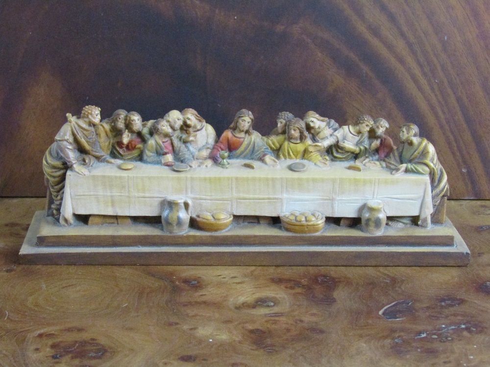 The Last supper wood carving 67x242x81mm high