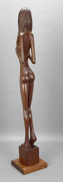Carved female nude standing, 520mm