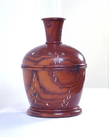 Memorial rosewood urn with solid rose gold raised inlays COMMISSION ONLY