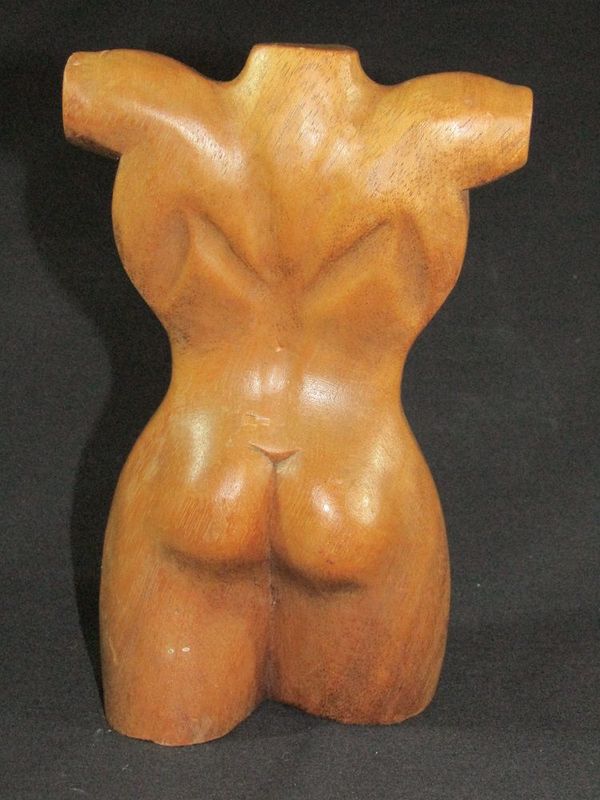 Carved male nude torso 116x191mm